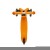 Самокат Трехколесный, со Светящимися Колесами, Оранжевый - MSC-B082004