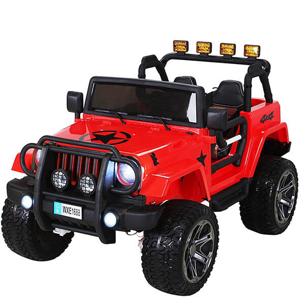 Детский электромобиль джип Wrangler красный 2WD 2.4G - WXE1688