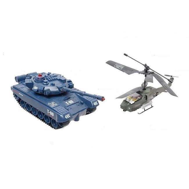 Радиоуправляемый набор танк + вертолет с гироскопом - JD803