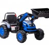Детский электромобиль трактор с ковшом и пультом управления (синий, 2WD, EVA) - HL389-LUX-BLUE